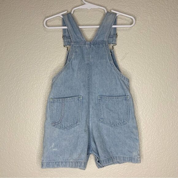 Rare 12 Months Unisex Embroidered Patch Denim Overall Pants - Picture 4 of 9